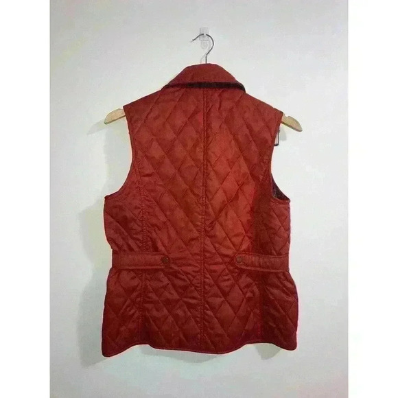LL Bean Quilted Vest Burnt Orange ajustable Light Thin Vest - Picture 2 of 12